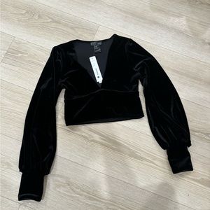 Aqua cropped long sleeve